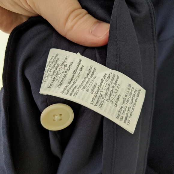 NWT J. Crew Button Front Cap Sleeve Dress in Navy - Picture 5 of 6